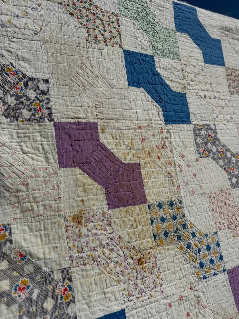 Vintage Hand sewn Bow tie Quilt